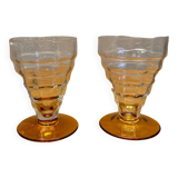 Lot de 2 verres vintage Art Déco