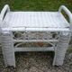 Vintage white rattan bedside 60-70