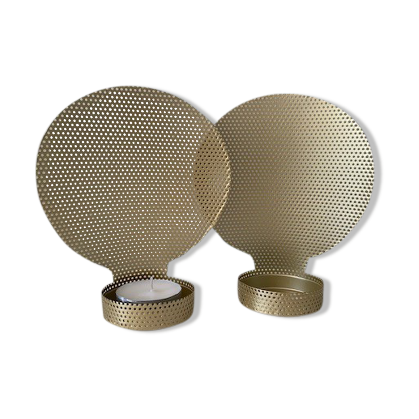 Pair of Wire Mesh Metal Candle holders