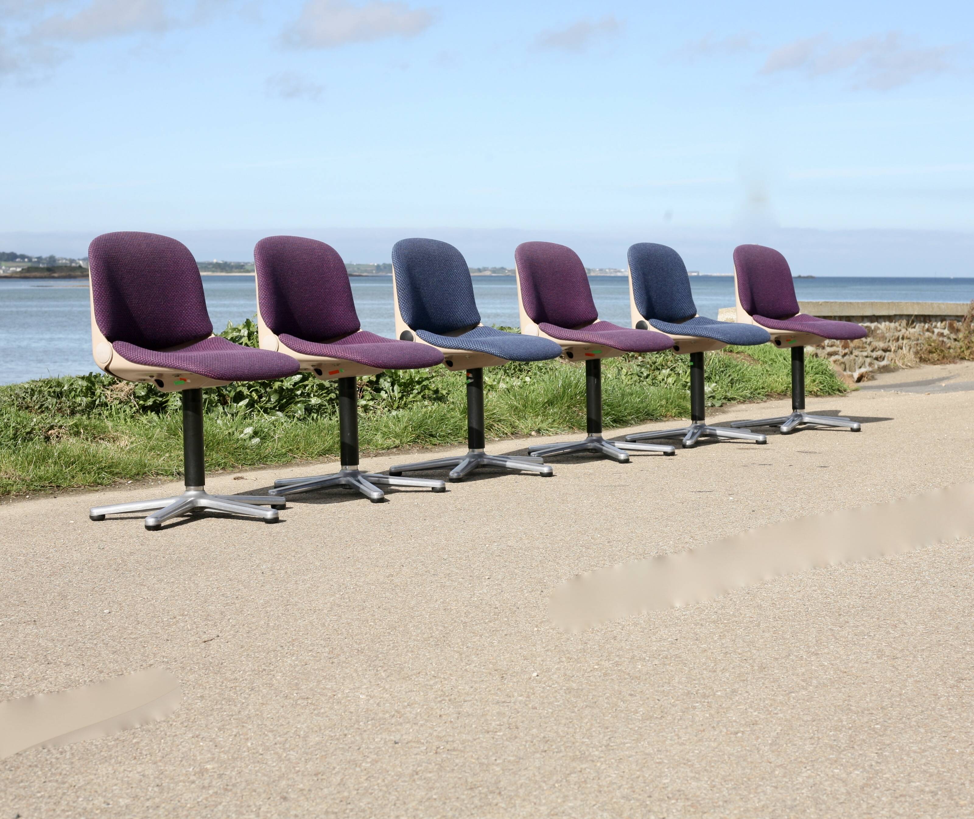 6 Wilkhahn "space age" chairs, circa 1970.