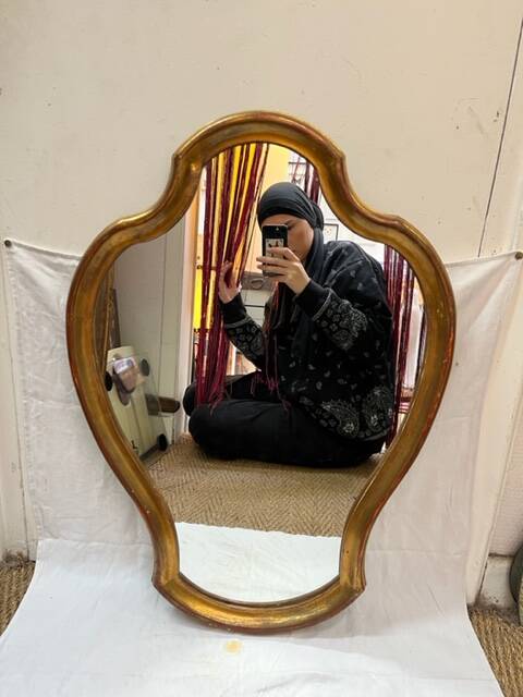 Louis XVI style gilded wood mirror 71 x 50
