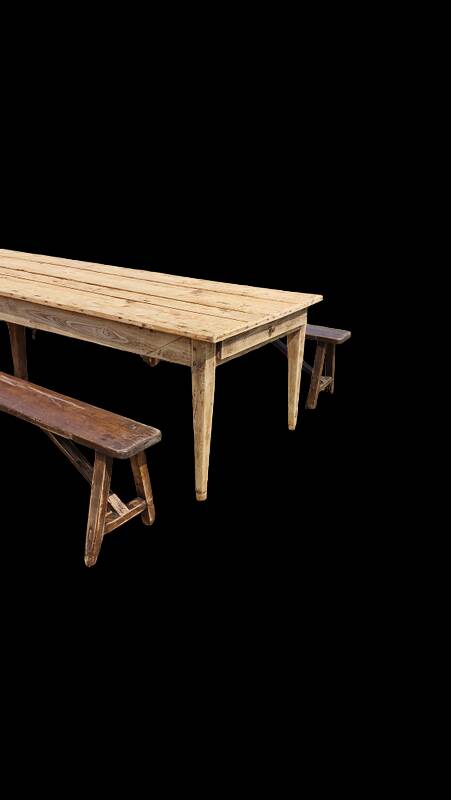400 cm farm table and two benches
