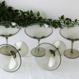 Set de 5 coupes en verre fumé