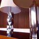 Sculptural Italian chromed metal table lamps, 1960s, Set of 2
