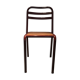 Chaise en bois et métal bordeaux