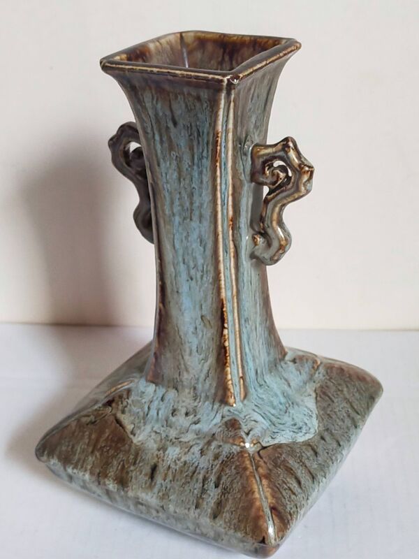 Vase soliflore bouteille chinoise à l'émail flambé