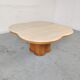 Table basse vintage "nuage" en travertin, années 80