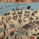 Affiche ancienne carte de l'Algérie- 1931