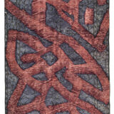 Hand-knotted hi-low pile oriental 1980s 157 cm x 264 cm purple carpet