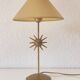 Hammered gilded bronze sun lamp from the 80s