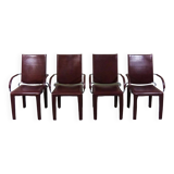 Chaises Arcadia en cuir Arper Italie années 1980, set de 4