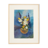 Bouquet de printemps, huile sur assiette, 64 x 84 cm