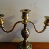 Candle holder 3 lights silver metal EPNS old