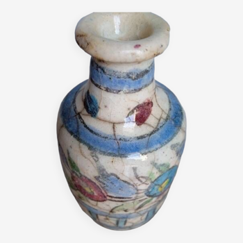 Ancien bouteille flacon céramique faïence iznik kajar perse