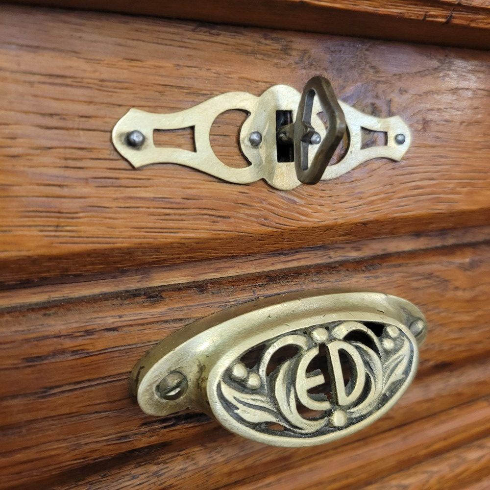 Filing cabinet with a curtain