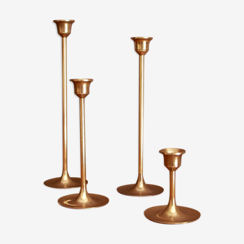 4 brass candlesticks