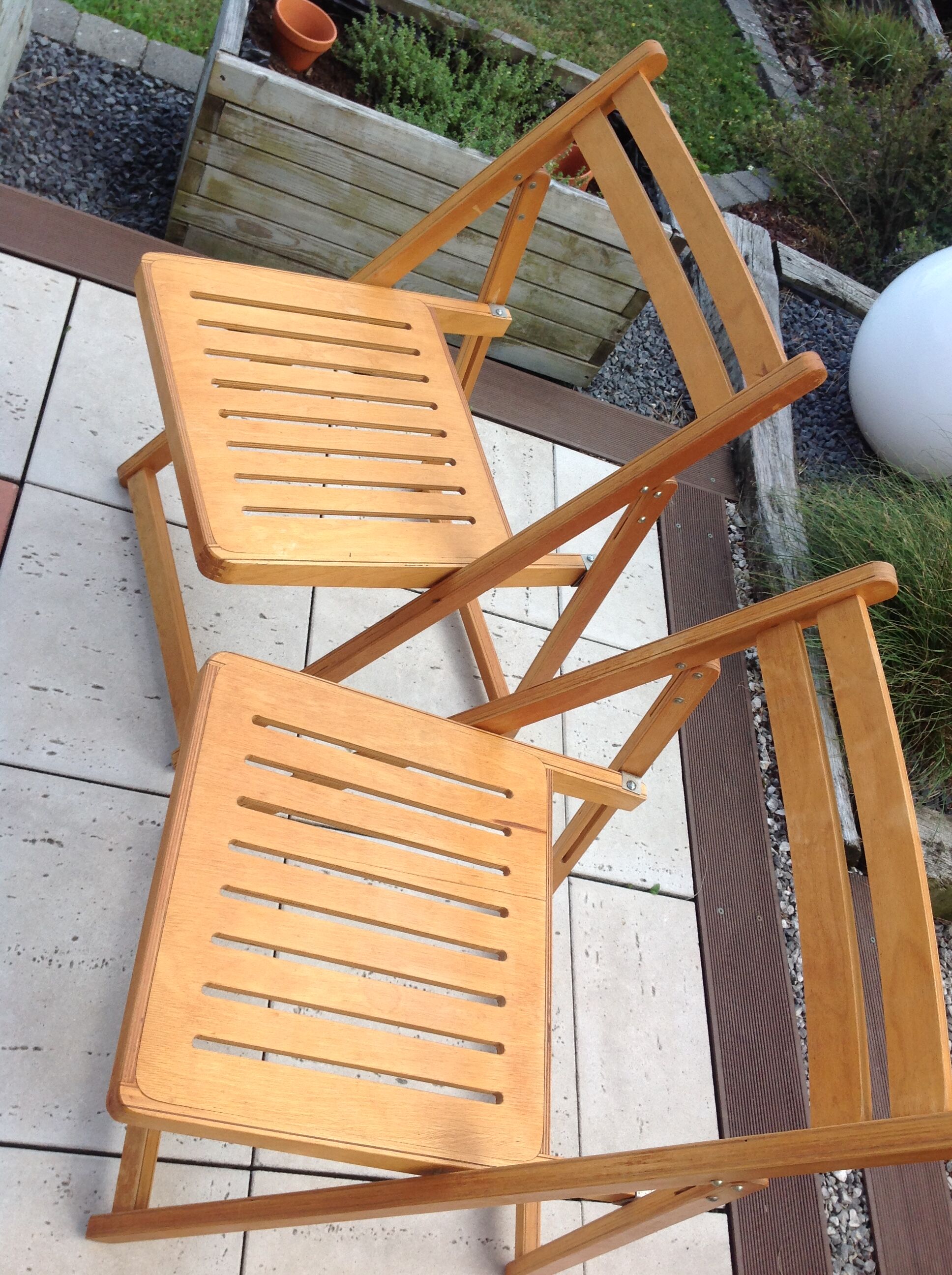 Pair of folding chairs Scandinavian style 60/70