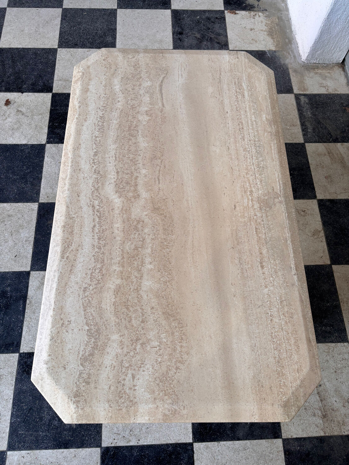 Travertine coffee table