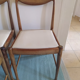 4 scandinavian beige white teak chairs