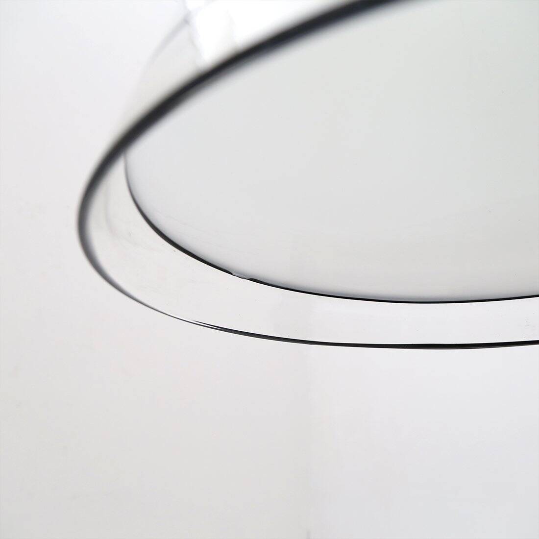 White glass ceiling light with black edges, 1970s.