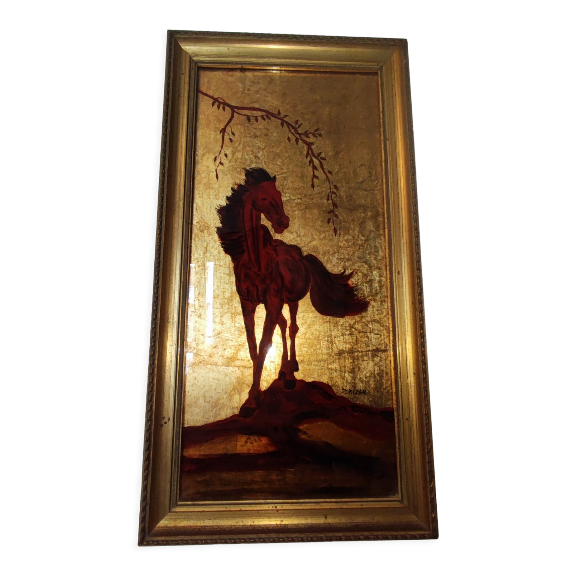 Gold leaf horse painting