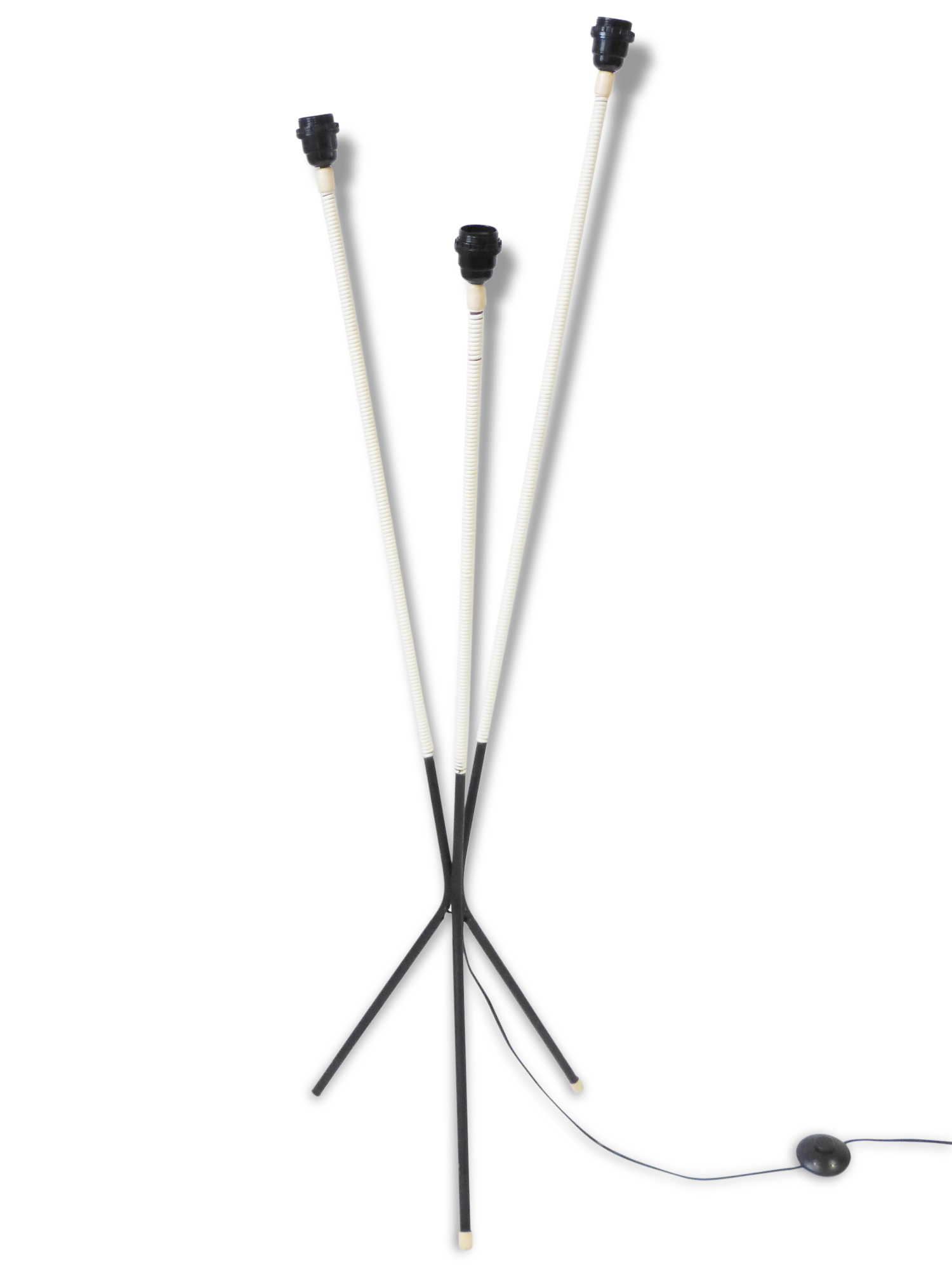 Lamp post triple white scoubidou 1950 vintage 50's rockabilly 50s