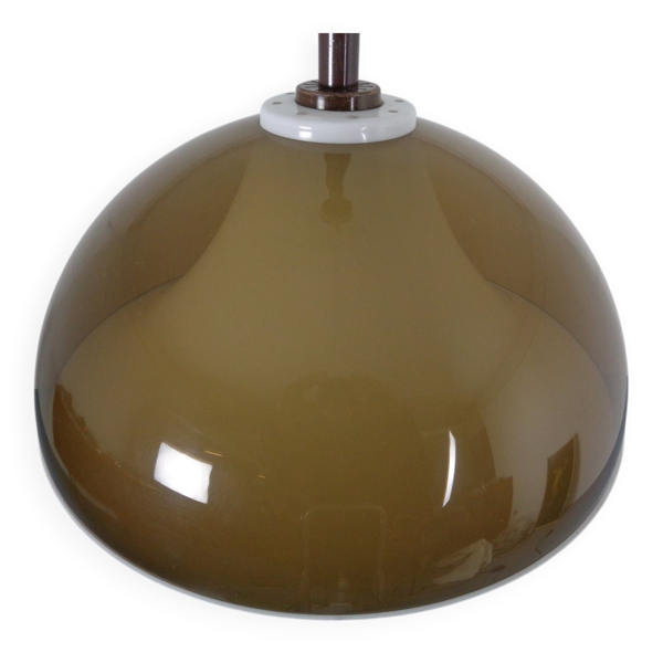 Ceiling Lamp in Brown & White Plastic from Stilux Milano, 1960s