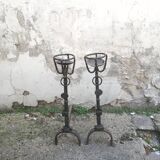 Pair of cast iron chenets