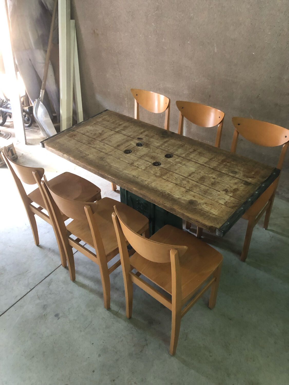 Industrial dining table