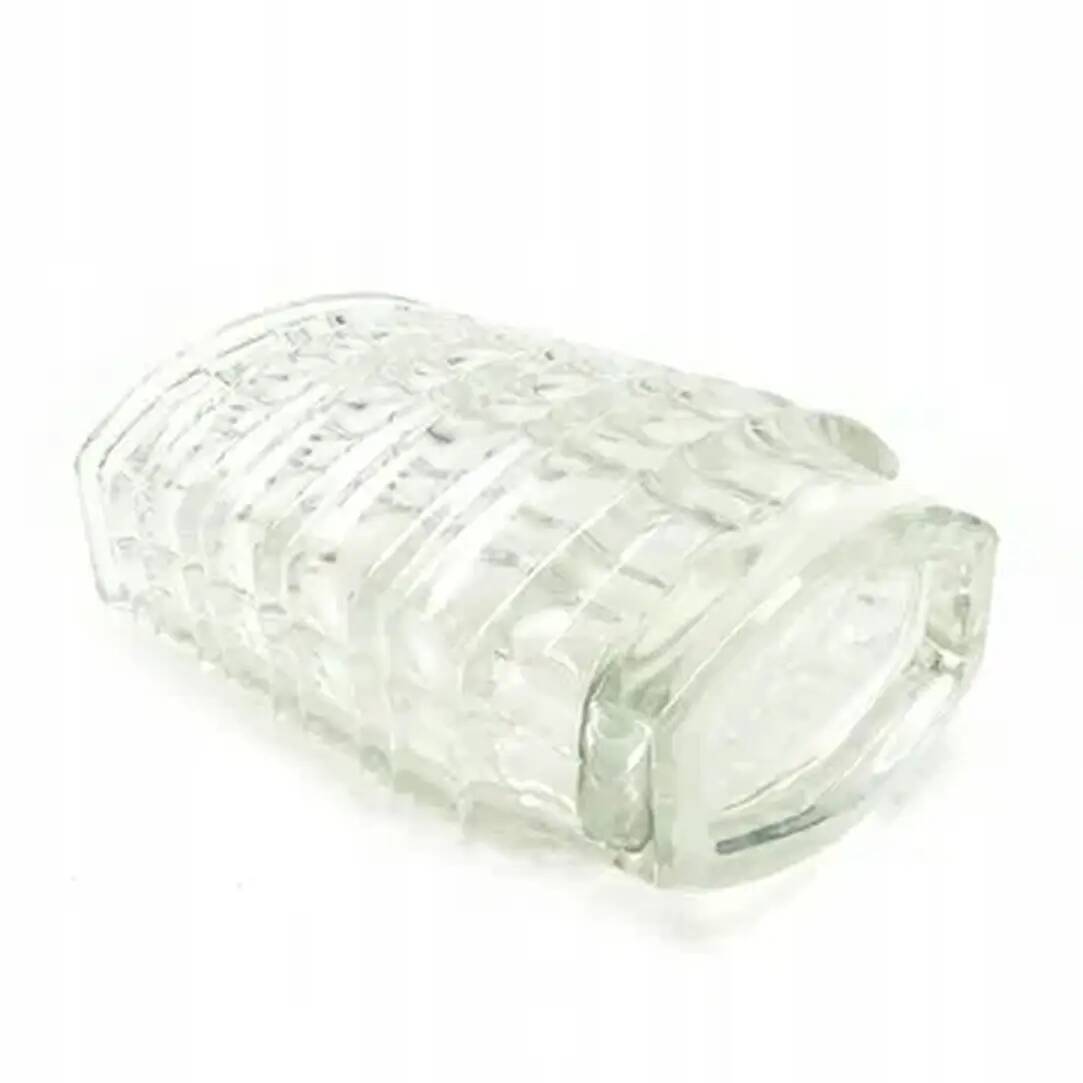 Vase optique, moderne du milieu du siècle, en verre transparent, conçu par J. Drost, Ząbkowice, Pologne, années 1970.