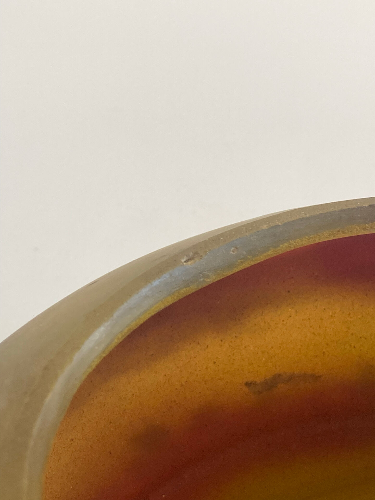Circular glass bowl - hand-painted by Jean Simon Peynaud
