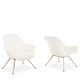 Pair of cocktail armchairs in gilded brass. 1960s.
