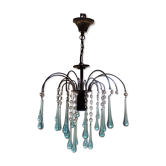Lustre pampilles gouttes bleu