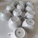 12 White Porcelain Cups
