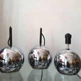 Three chrome metal eyeball spotlights 1970