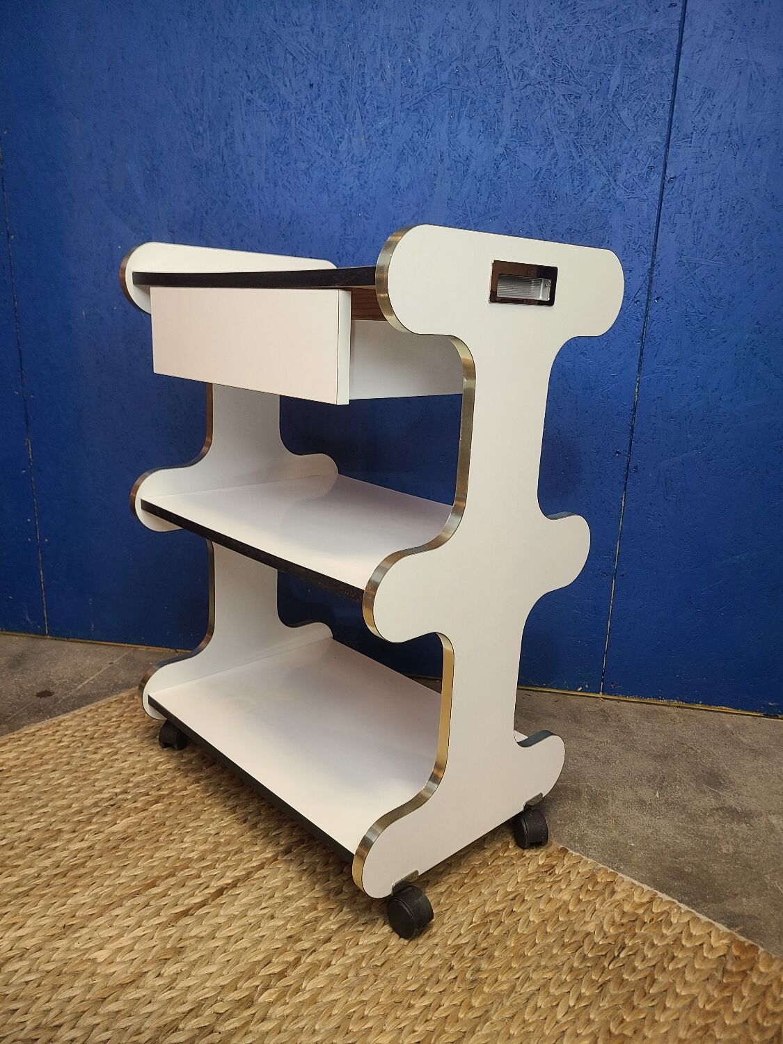 Vintage trolley on wheels