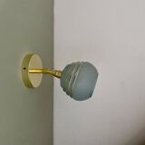 Vintage tuliepe wall light in blue and gold granite glass