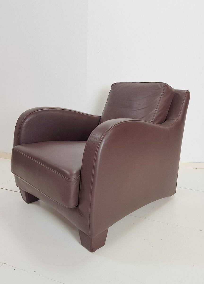 Modern Brown Leather Armchair from Musa Design, Italy, 1990s