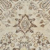 Grand tapis vintage tons pastel jaune et vert menthe, faded 312x197Cm