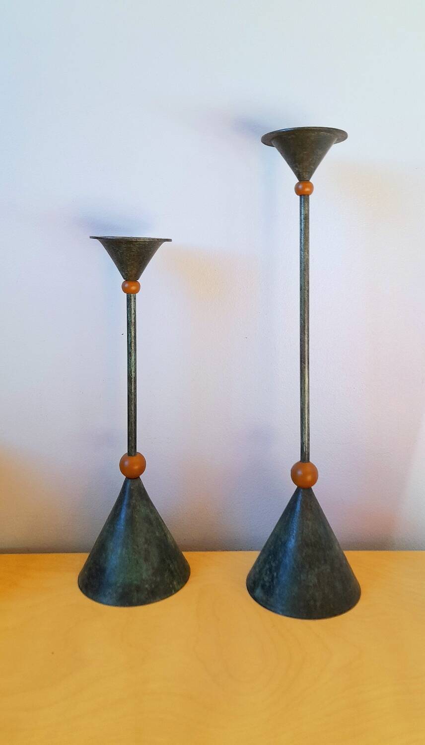 Metal candlesticks, Memphis 1980.