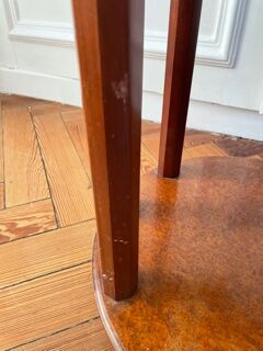Pair of Art Deco bedside tables made of cedar magnifying glass