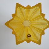 Vase forme étoile en verre jaune Art Déco Walther Glas Germany