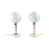Paire de lampes en verre opalin, Tchécoslovaquie années 1970
