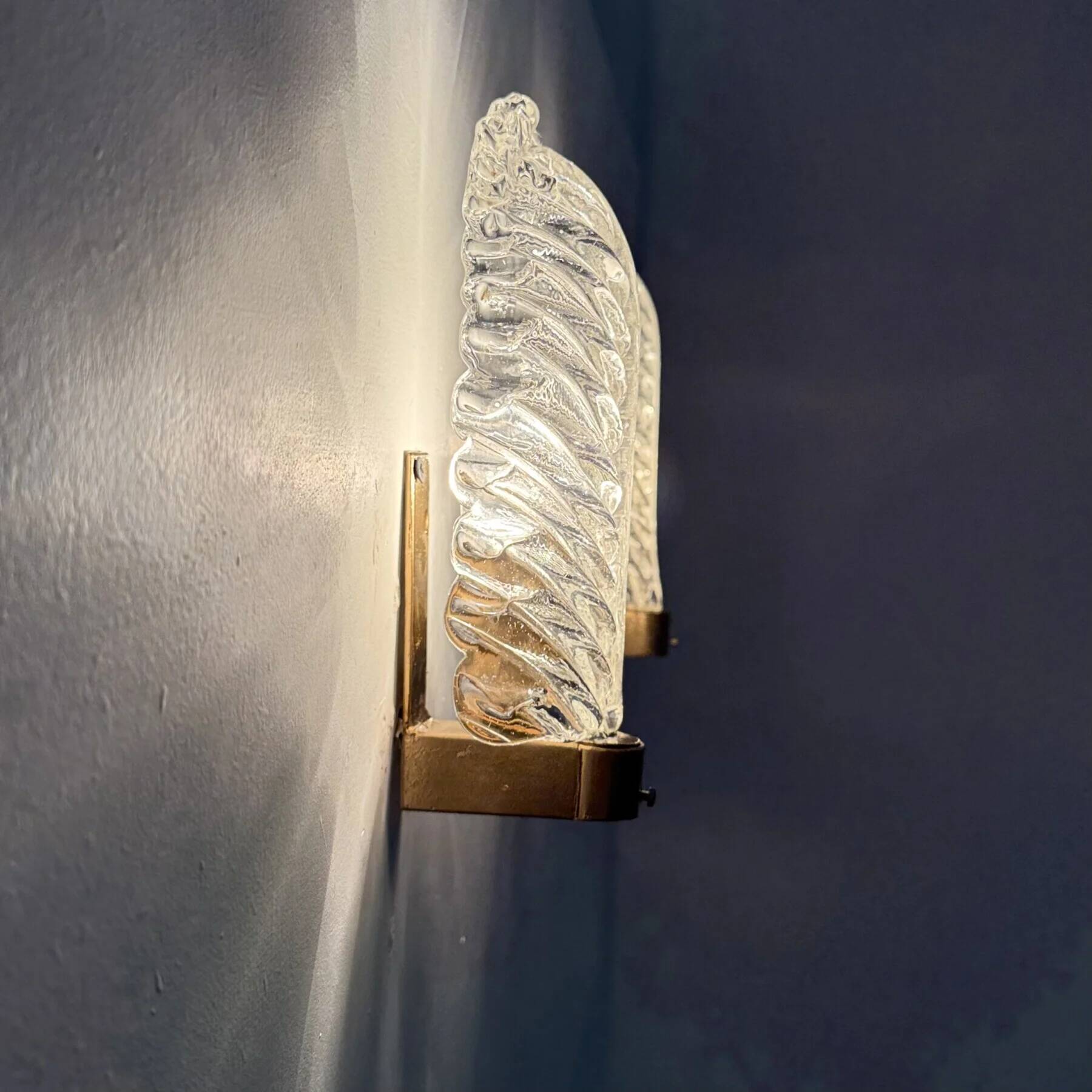 Set of 2 Barovier & Toso wall lamps sconce, 1950s Italy