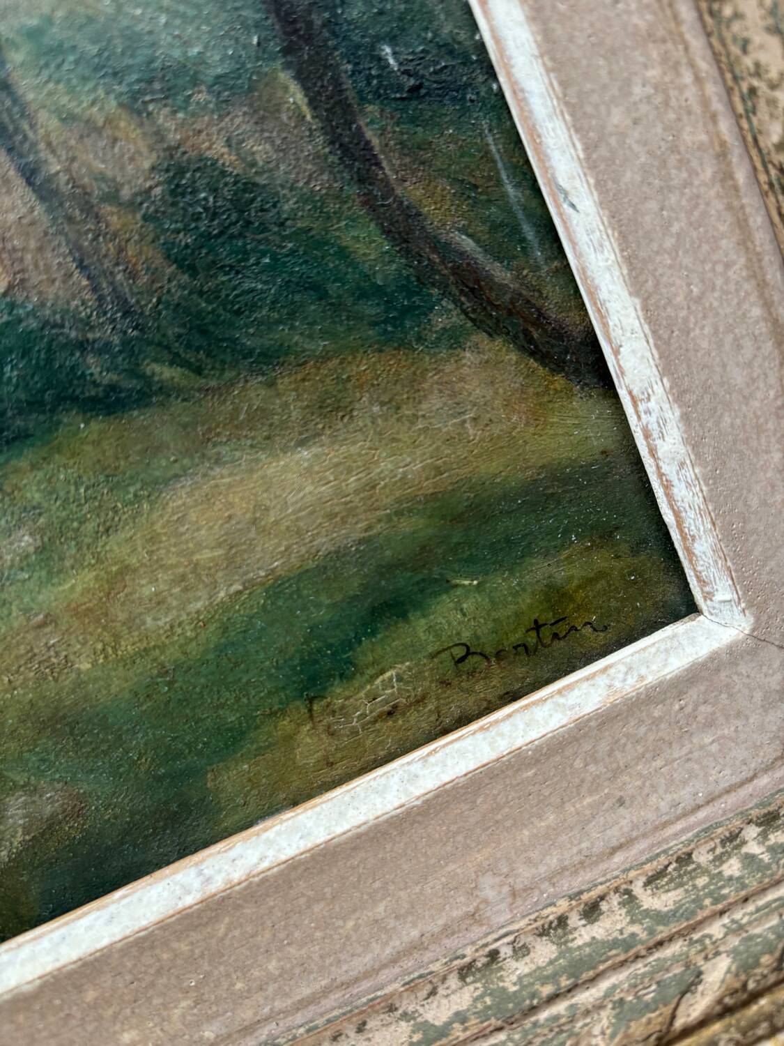 Oil painting, woods, signed Bertin 1932, framed