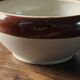 Vintage two-tone glazed stoneware salad bowl Digoin