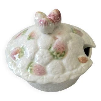 Sugar bowl, jam jar in slip