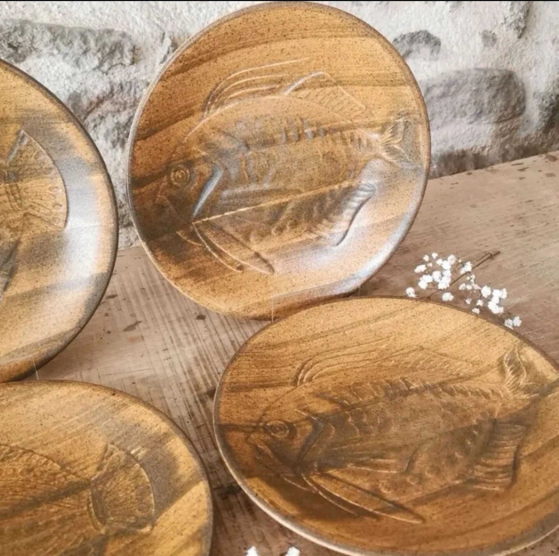 6 Assiettes Robert Picault, décor poisson
