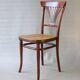 2 Thonet N°221 chairs, caned Art Nouveau bronze decor