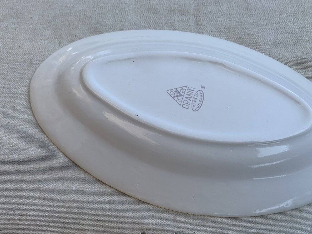 Ceramic and glass cream service set - Set of 2, 1950s, Czech Republic